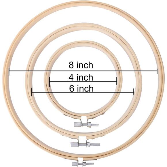 3 Pieces Embroidery Hoops Bamboo Circle Cross Stitch Hoop Set for Art Craft - Picture 2 of 9